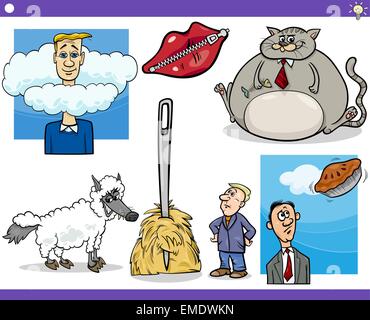 Cartoon concetti e parole impostato Illustrazione Vettoriale