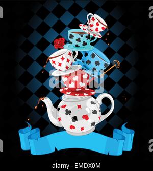 Chiedo Tea Party piramide design Illustrazione Vettoriale