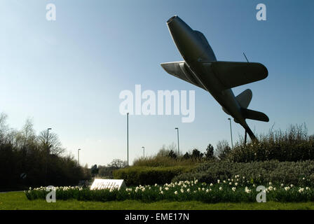 Lutterworth, Leicestershire. Aerei jet, Gloster Whittle che celebra Sir Frank Whittle nel giro mentre entri a Lutterworth. Inghilterra anni '2015 2010 Regno Unito HOMER SYKES Foto Stock