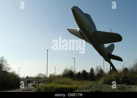 Il Commodoro dell'aria Sir Frank Whittle Jet Aircraft, Gloster Whittle, celebra Sir Frank Whittle nel giro di Londra mentre entri a Lutterworth. Leicestershire Inghilterra anni '2015 2010 Regno Unito HOMER SYKES Foto Stock