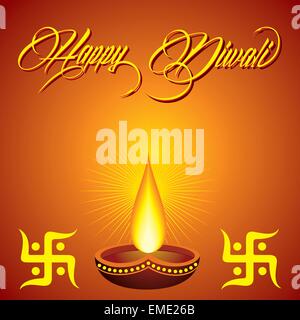 Illustrazione del Diwali sfondo messaggio di saluto Illustrazione Vettoriale
