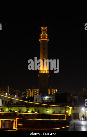 Dubai Creek di notte, sambuco, EMIRATI ARABI UNITI Foto Stock