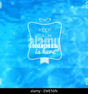 Summer Card acqua blu piscina sfondo sfocato Illustrazione Vettoriale
