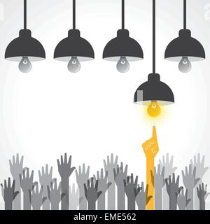 L'uomo punti alla lampadina idea - illustrazione vettoriale Illustrazione Vettoriale