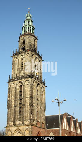 Torre Martini dal 1482 nella città di Groningen Foto Stock