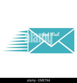 Fast mail cantare, isolato su bianco Illustrazione Vettoriale