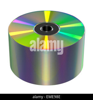 CD o disco DVD su sfondo bianco, illustrazione Foto Stock