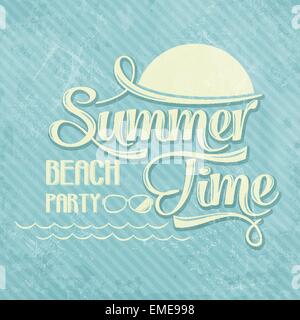 Scrittura calligrafico "SUMMER TIME - beach party" Illustrazione Vettoriale