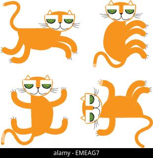Orange gatti illustrazione vettoriale Illustrazione Vettoriale