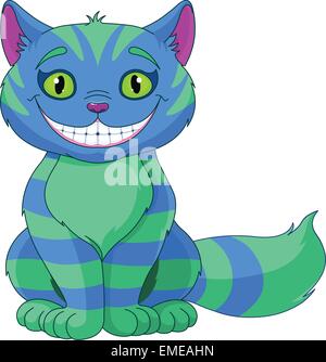 Sorridente Cheshire cat Illustrazione Vettoriale