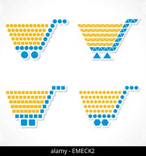 Vettore Shopping Cart Icon Set con forme diverse Illustrazione Vettoriale