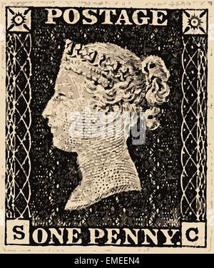 Penny Black Illustrazione Vettoriale