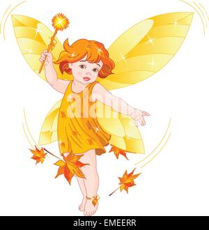 Autunno baby fairy Illustrazione Vettoriale