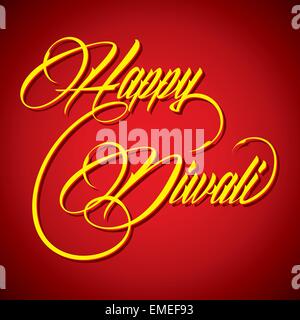 La calligrafia creativa del testo felice Diwali- illustrazione vettoriale Illustrazione Vettoriale
