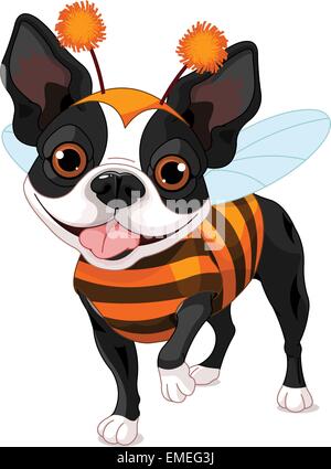 Halloween Boston Terrier Illustrazione Vettoriale