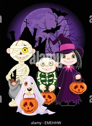 Halloween trucco o trattare i bambini Illustrazione Vettoriale