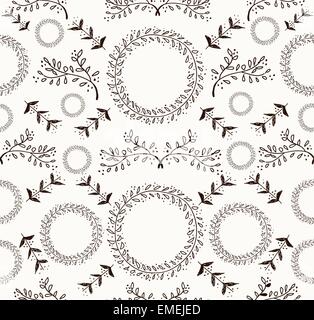 Abstract floral doodle pattern senza giunture Illustrazione Vettoriale