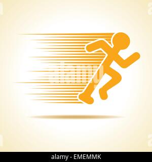 Uomo che corre icona vettore di stock Illustrazione Vettoriale