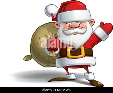 Felice Santa - il sacco di doni Illustrazione Vettoriale