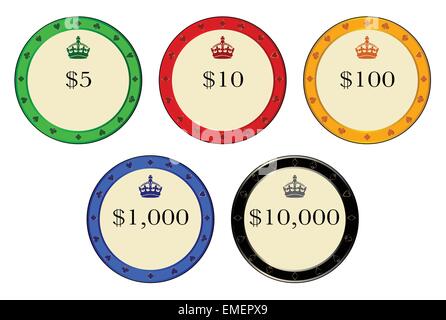 Fiches del casinò Illustrazione Vettoriale