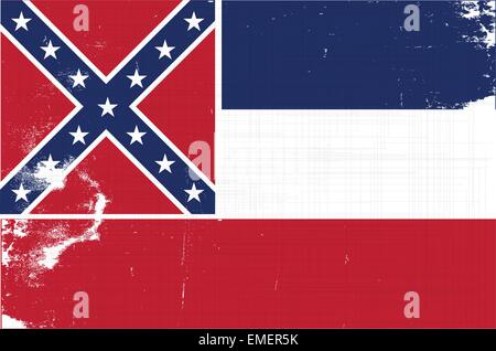 Mississippi bandiera Grunge Illustrazione Vettoriale