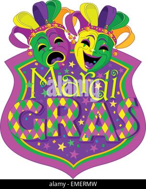 Mardi Gras design maschere Illustrazione Vettoriale