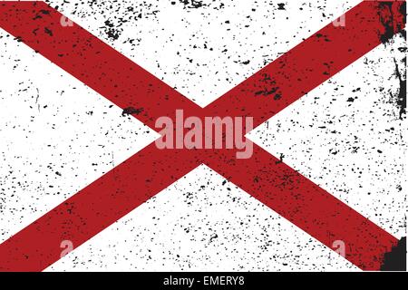 Lo stato dell'Alabama Bandiera Illustrazione Vettoriale