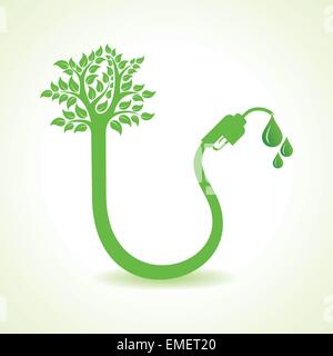 Bio-carburante concetto con ugello e albero vettore di stock Illustrazione Vettoriale