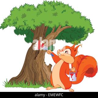 Pittore di scoiattolo Illustrazione Vettoriale