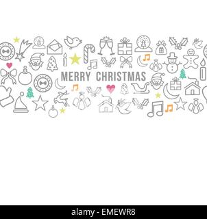 Merry Christmas pattern icone profilo impostare lo sfondo della scheda Illustrazione Vettoriale