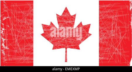 Bandiera canadese Grunge Illustrazione Vettoriale