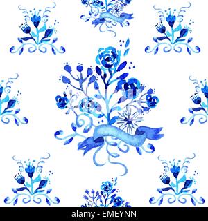 Acquerello floreale modello perfetta illustrazione Illustrazione Vettoriale