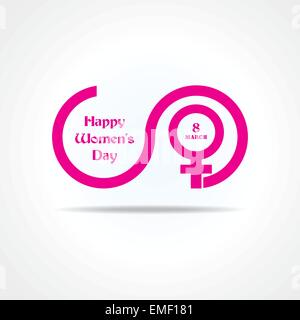 Womens day greeting card design illustrazione vettoriale Illustrazione Vettoriale