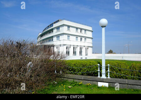 La Midland Hotel a Morecambe è stato progettato da architetto Oliver Hill ed è un punto di riferimento nel Lancashire resort Foto Stock