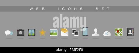 Web icone set design Illustrazione Vettoriale