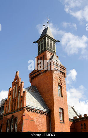 Klaipeda Lituania Vecchio Ufficio Postale di mattoni rossi palazzo neogotico dal 1893 Foto Stock