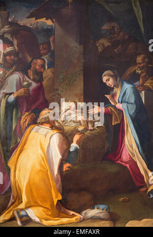 Roma, Italia - 26 Marzo 2015: La vernice dei tre Re Magi nella chiesa Chiesa Nuova (Santa Maria in Vallicella) da Cesare Nebbia Foto Stock