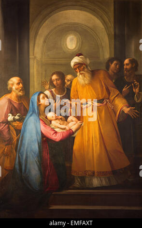 Roma, Italia - 26 Marzo 2015: la presentazione in Temeple vernice nella chiesa Chiesa Nuova (Santa Maria in Vallicella). Foto Stock