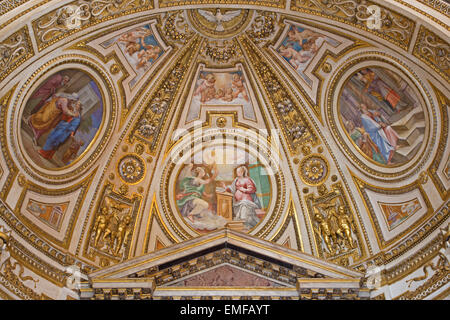 Roma - affresco dell abside della cappella laterale di st. Giuseppe nella Basilica di Sant Agostino (Agostino). Foto Stock