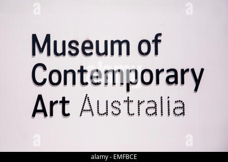 SYDNEY, Australia - 12 febbraio 2015: dettaglio del museo di arte contemporanea di Sydney, Australia. Si tratta di un museo australiano sol Foto Stock