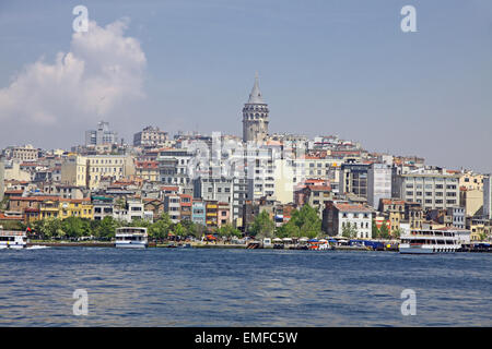 Beyoglu Historic District e Torre Galata landmark medievale ad Istanbul in Turchia Foto Stock