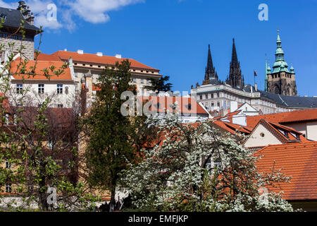 Vista del Castello di Praga Repubblica Ceca Foto Stock