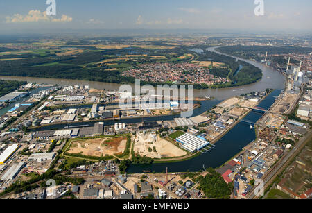 Rhein Chemie Rheinau Harbour, Mannheim, Baden-Württemberg, Germania Foto Stock