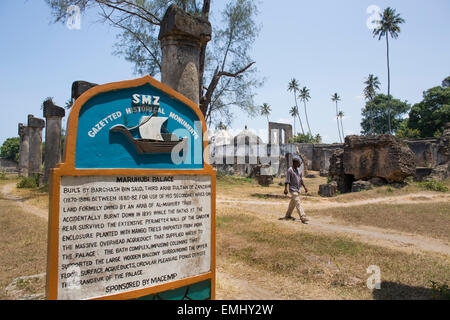 Maruhubi palace a Zanzibar Foto Stock