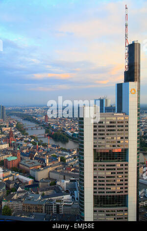 Germania, Assia, Frankfurt am Main, Commerzbank, vista aerea, Foto Stock