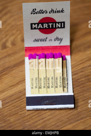 Vintage pubblicità Matchbook Martini dolce e secco Foto Stock