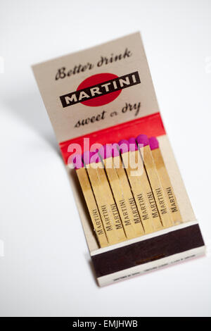 Vintage pubblicità Matchbook Martini dolce e secco Foto Stock