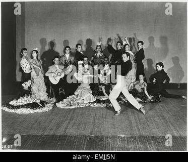 José Greco e il suo Balletto Spagnolo Company Esecuzione a Wilshire Ebell Theatre di Los Angeles, California, USA, 1954 Foto Stock