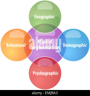 Strategia di business concetto schema infografico illustrazione della segmentazione del mercato Foto Stock