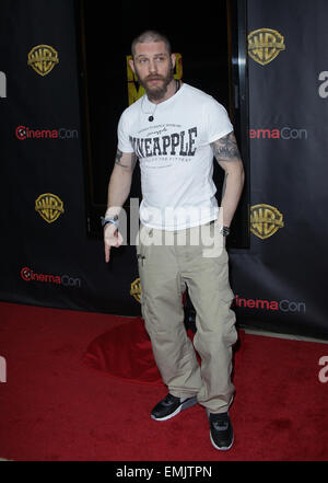 Las Vegas, Nevada, USA. Xxi Aprile, 2015. Attore Tom Hardy assiste la Warner Bros 2015 CinemaCon presentazione il 21 aprile 2015 al Caesars Palace Hotel & Casino di Las Vegas, Nevada. Credito: Marcel Thomas/ZUMA filo/Alamy Live News Foto Stock